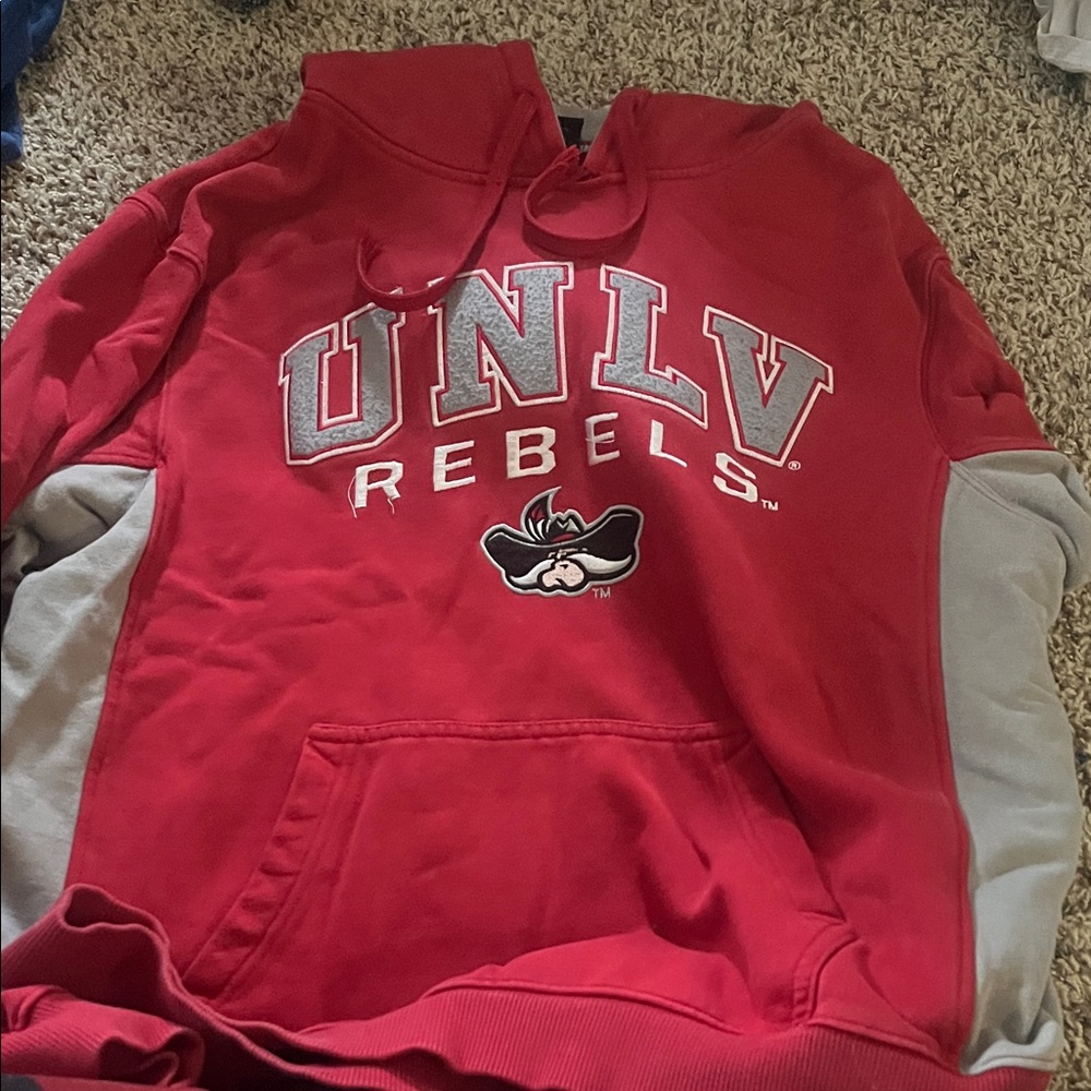 Colosseum Red and Gray Athletic Hoodie